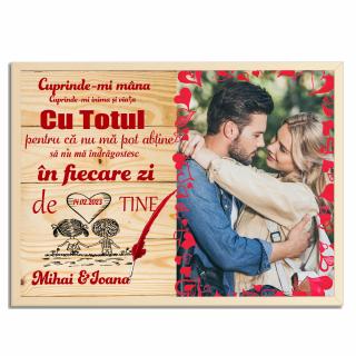 Tablou Personalizat Cadou Iubit Iubita,Realizat pe Lemn