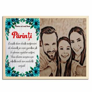 Tablou Personalizat Pentru Cadou Parinti, Realizat pe Lemn