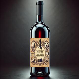 Vin Personalizat Fotbalist ,   Cadou Special de Paste cu Text si Poza