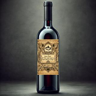 Vin Personalizat Pescar ,   Cadou Special de Paste cu Text si Poza