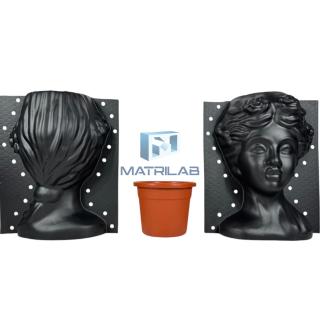 Matrita Ghiveci Cap Femeie  32 cm H - set 3 bucati