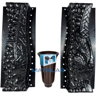 Matrita Vaza cu Frunze  59.5 cm H - set 3 bucati