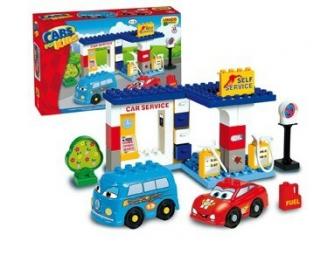 Set constructie Unico Plus Cars for Kidz Statie Service