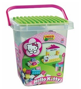 Set constructie Unico Plus Hello Kitty Galetusa cu placa de montat 104 piese