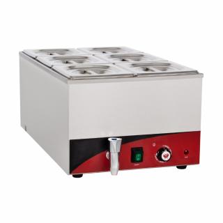 Bain Marie 6 GN1 6 cu robinet, de banc, 230V, 1,2kW, BBM-6