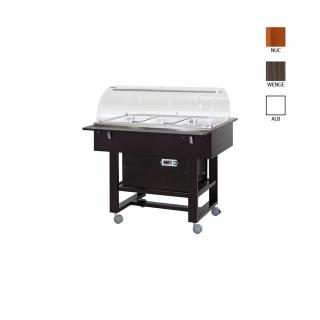 Bain marie cu structura din lemn cu 1 polita pliabila si o baza de sustinere, culoare bianco-alb, 3 x GN1 1, +30   C +90   C, CL2778N