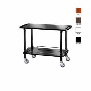 Carucior servire din lemn cu 2 polite, negru, 1100x550x820 mm, CLP2002N