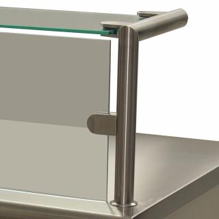 Consola si sticla protectie servire asistata, 4 GN, 1500 mm