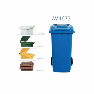 Container pentru colectare deseuri 120 litri, culoare alba, 540x490x850(h) mm, AV4674