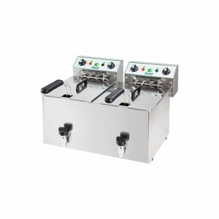 Friteuza electrica 10+10 litri cu robinet, 400V, 7 kW, FR1010R