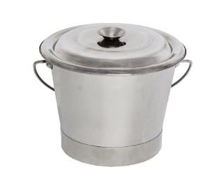Galeata inox cu capac si maner 7,5 litri BEE-10