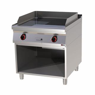 Grill Fry-top electric cromat mixta 650x710 mm cu suport, 12 kW, linia 900, FTHRC90 80E