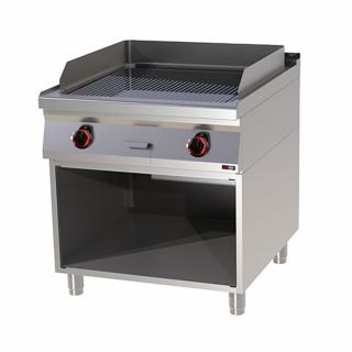 Grill Fry-top electric cromat striat 650?710 mm cu suport, 12 kW, linia 900, FTRC90 80E