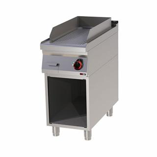 Grill Fry-top electric cromat striat 650x310 mm cu suport, 6 kW, linia 900, FTRC90 40E