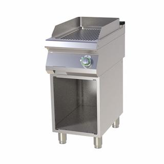 Grill Fry-top electric striat 560x370 mm cu suport, 4,5 kW, linia 700, FTR740E