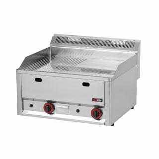 Grill Fry-top gaz cromat neted-striat 480x650 mm, 660x600x290 mm, 8 kW, FTHRC60GL