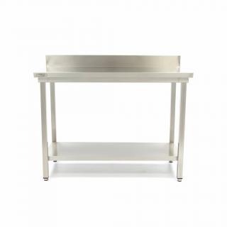 Masa de lucru din inox 1200x600 mm cu polita si rebord demontabila