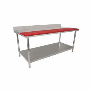 Masa de lucru din inox cu blat pentru taiere din polietilena 2000 mm BAZ200a