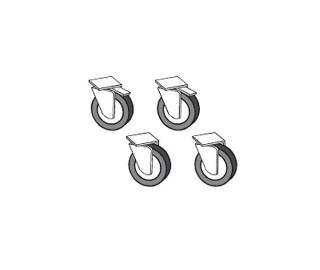 Set 4 roti O 125 mm, 2 cu frane