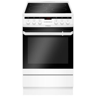 Aragaz Hansa FCCW58200, 4 zone de gatit, Electric, Curatare abur, Grill, Clasa A, 50 cm, Alb