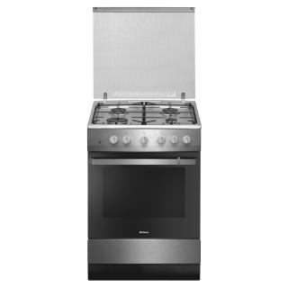 Aragaz Hansa FCGX61109, 4 arzatoare, Gaz, Aprindere electrica, Grill, Rotisor, 60 cm, Inox