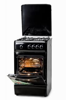Aragaz LDK 5060 Black RMV, 4 arzatoare, Capac metalic, Siguranta, Negru