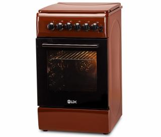 Aragaz LDK 5060 ECAI BR RMV, Gaz, 4 arzatoare, Siguranta, Cuptor electric, Aprindere, Iluminare, 50 x 60 cm, Maro