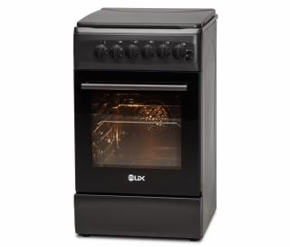 Aragaz LDK 5060 ECAI MAT BLACK RMV, 4 Arzatoare, Capac metalic, Siguranta, Cuptor electric cu convectie, Aprindere electrica, Iluminare, 50 x 60 cm, Negru mat