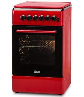 Aragaz LDK 5060 ECAI Red RMV LPG, 4 Arzatoare, Siguranta, Cuptor electric, Aprindere, Iluminare, Capac metalic, Rosu