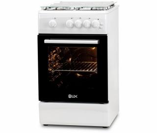 Aragaz LDK 5060 GRAI WH RMV, 4 Arzatoare, Capac sticla, Siguranta, Grill, Rotisor, Aprindere electrica, Iluminare, Alb