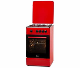 Aragaz LDK 5060 Red RMV NG, Gaz, 4 Arzatoare, Siguranta, Capac metalic, 50x60 cm, Rosu