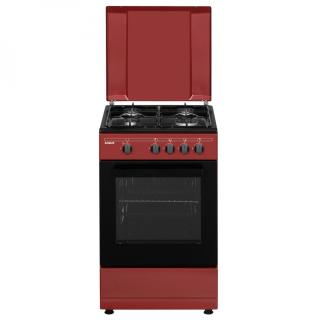 Aragaz Samus SM566APGS Burgundy Black,4 arzatoare pe gaz,Cuptor gaz,capacitate cuptor 49 l,Capac de metal,suprafata din sticla securizata,50 cm x 55 cm,Burgundy Black