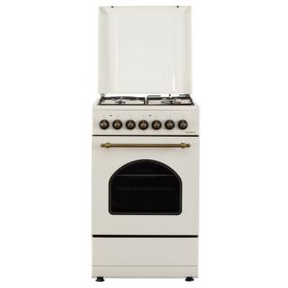 Aragaz Samus SR550EL3C, 3 arzatoare gaz+1 plita electrica, Cuptor electric, Bej