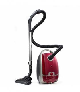 Aspirator cu sac LDK Tornado 3 EVB03, Putere 700 W, Variator de putere, Ultra Fine Air filter, Filtru HEPA, Tub telescopic cromat, Sac textil reutilizabil, Rosu