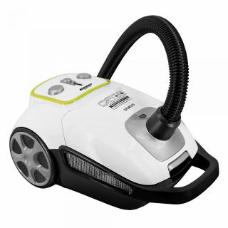 Aspirator cu sac Samus Deluxe Eco Power, 700 W, Eco Type, Putere de absorbtie 205 W, Filtru lavabil HEPA, Sac textil 3 L, Alb