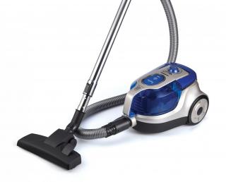 Aspirator fara sac Heinner HVC-V750BL, 750W, recipient praf din plastic 2.2L, filtrare ciclonica, filtru HEPA dublu 13, Blue   Champagne