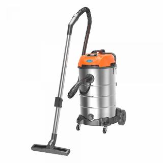 Aspirator multifunctional Limpio LWD-80X2, 2400 W, Putere aspirare 350 W, Flux de aer 3 m3 min, Sistem de scurgere, Portocaliu Inox