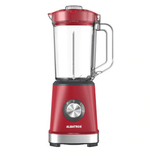 Blender Albatros BM704RED,700 W,1.2 l bol plastic,2 viteze+ funcAąĹ  ie Pulse,Posibilitate mA, zA ƒrunAąĹ  ire gheaAąĹ  A, zA ƒ,LamA, zA ƒ din inox,Rosu