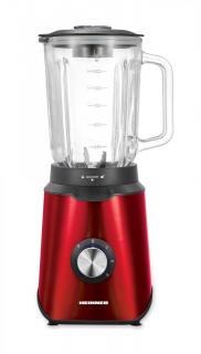 Blender Heinner Vitality 1000 HBL-1000RED, 1000W, de masa, bol sticla 1.5L, 3 viteze+Pulse, 6 lame detasabile din inox, inox, rosu