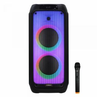 Boxa portabila Samus IBIZA SENSE 8 - 800W,FM Radio,Bluetooth,Compatibil MP3, MP4, DVD, TV, PC, Smartphone,Intrare Aux USB TF Card,Culoare pe difuzoare, Negru