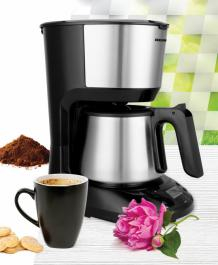 Cafetiera digitala Heinner Armoure HCM-D750SSBK, LCD, 1.25L, cana din otel inoxidabil, filtru si portfiltru detasabil, temporizator programabil, functie anti-scurgere, oprire automata, cana si portfil
