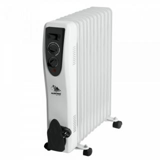 Calorifer electric Albatros RA-11ST, 3 trepte, 2500 W, 520 x 290 x 615 mm, 11 elementi, termostat reglabil, Alb