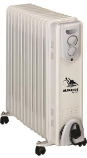 Calorifer electric Albatros RA-13ST, 3 trepte, 3000 W, 600 x 290 x 615 mm, 13 elementi, termostat reglabil, Alb