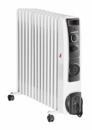 Calorifer electric cu ulei Heinner HOH-YV13BK, 2500 W, 13 elementi, ventilator 400W, protectie supraincalzire, termostat reglabil, Alb