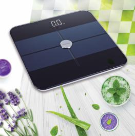 CANTAR DE BAIE INTELIGENT HEINNER HBS-BTH180BK, STICLA SECURIZATA 6MM CU INVELIS ITO, 180KG, FUNCTIE BLUETOOTH, DISPLAY LED, FUNCTIE AUTORECUNOASTERE, GRADARE: 100G, PORNIRE OPRIRE AUTOMATA, BATERII: