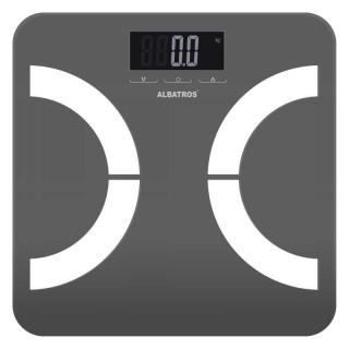 Cantar electronic de persoane  Albatros BODY PLANNER ,cu analizator corporal, Greutate maxima 180 kg,Gri