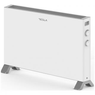 Convector electric Tesla PC302W, 2000 W, Termostat reglabil cu autoresetare, Protectie supraincalzire, Senzor pentru consum optimizat, Anti-rasturnare, Fin shape Aluminum, Alb