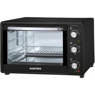 Cuptor electric Albatros A45BC2,45 litri,1800 W,Convectie, Control temp. de la 90A, sA  C la 230A, sA  C,Temporizator 60 min+funcAąĹ  ia   stay-on  ,Negru