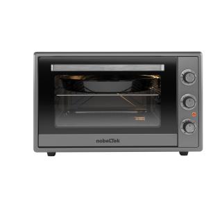 Cuptor electric NobeLTek, 60L, 2000W, grill, timer, termostat, sticla dubla, ventilator, iluminare, Inox