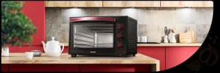 Cuptor electric Samus CS-45BC2, 2000 W, 45 litri, Control temp. de la 100A  C la 230A  C,Ceas analogic a,  , œ 60 min,Convectie, Negru